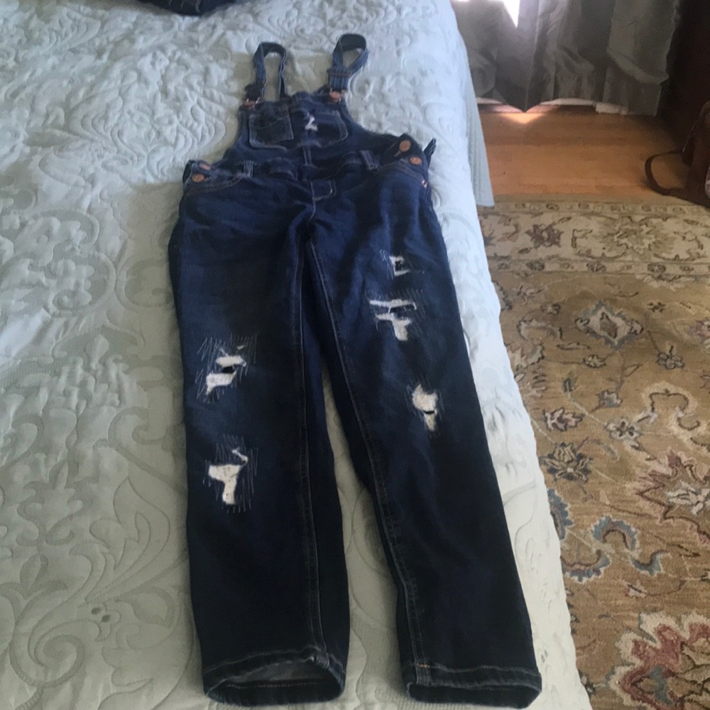 Justice distressed overalls. Size 10
